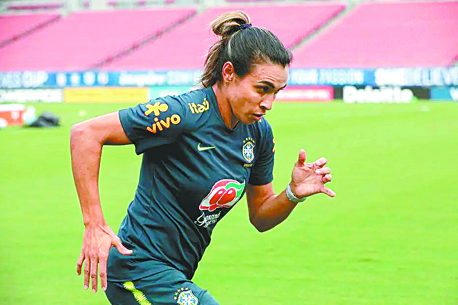 Marta, meia-atacante da seleção feminina de futebol. FOTO: LAURA ZAGO/CBF