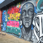 Anderson Sousa Gaspar tem grafites na capital, na região metropolitana e em outros estados, a exemplo de São Paulo e Maranhão. O da foto fica perto da Vila da Barca. Foto: Eloiza Barbosa/Expresso na Perifa