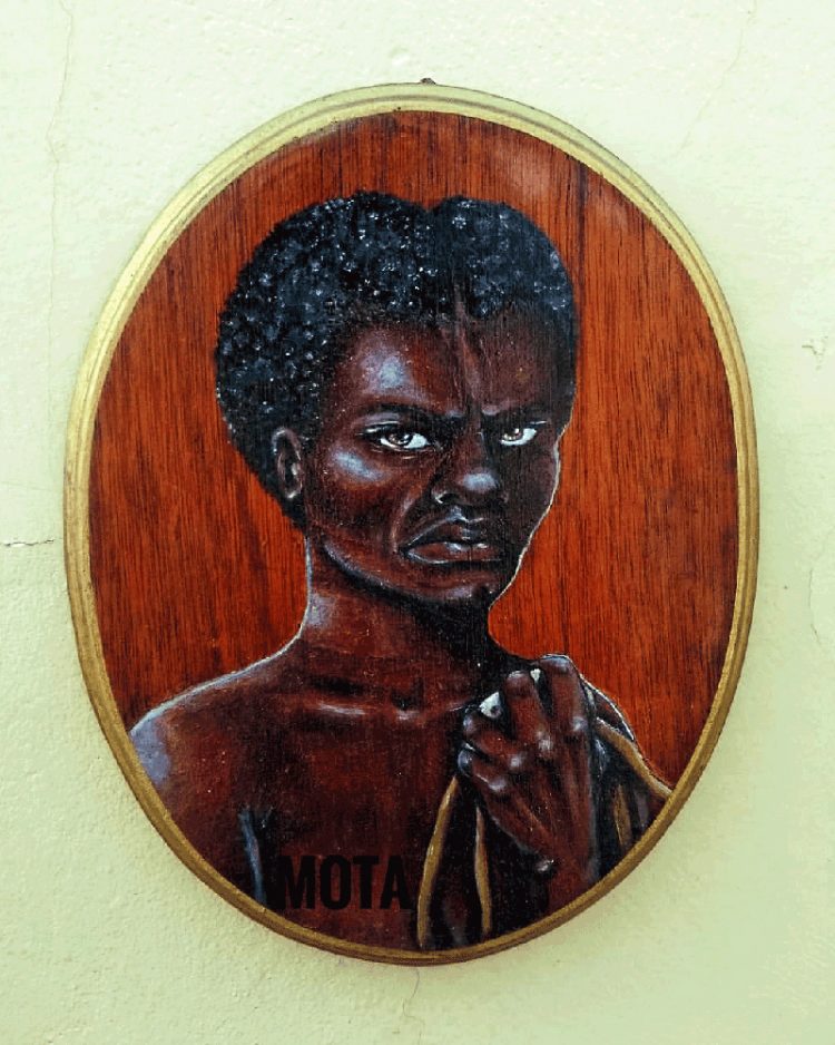 A escravizada Anastácia, uma das figuras mais importantes da história negra, retratada por Mota. Foto: divulgação 